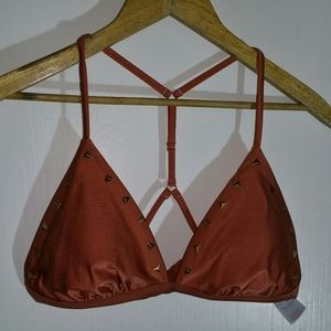 Salmon studded Xhilaration triangle bikini top